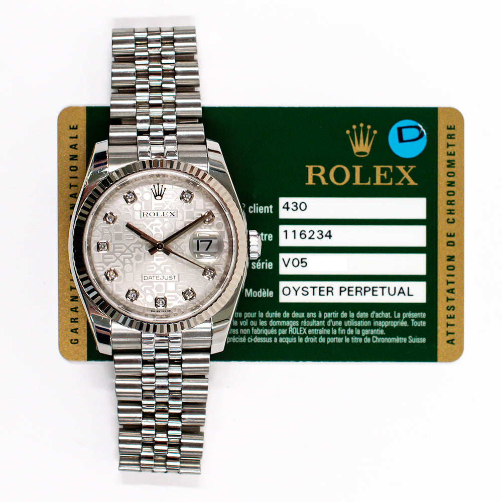Rolex 116234G Datejust 36mm Steel and White Gold
