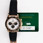 Rolex 126515LN Daytona Rose Gold Black Ceramic Bezel with Rubber Strap