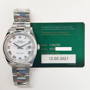 Rolex 126200 Datejust 36mm Domed Bezel Steel