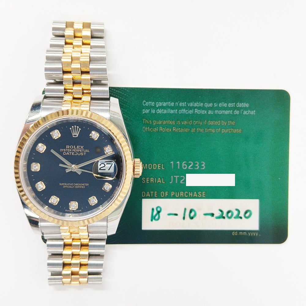 Rolex 116233G Datejust 36mm Steel and Yellow Gold