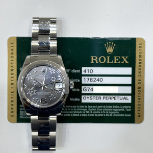 Rolex Datejust 31mm Steel Ref. 178240 - GREY FLOWER dial