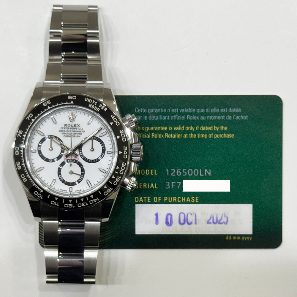 Rolex Daytona Steel Ceramic Bezel Ref. 126500LN - WHITE dial
