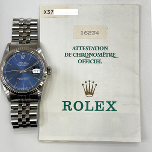 Rolex Datejust 36mm Steel and White Gold Ref. 16234 - BLUE dial