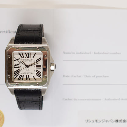 Cartier WSSA0007 Santos 100 Medium Size Selfwinding  Stainless Steel on Strap