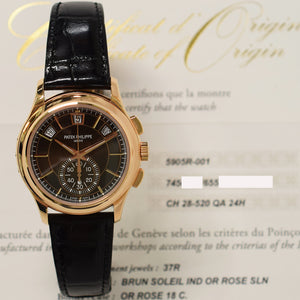 Patek Philippe 5905R-001 Annual Calendar Flyback Chronograph Selfwinding 42mm Rose Gold