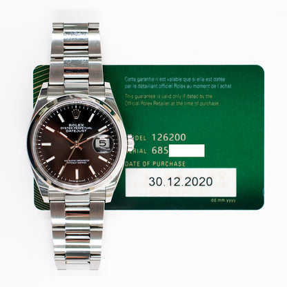 Rolex 126200 Datejust 36mm Domed Bezel Steel