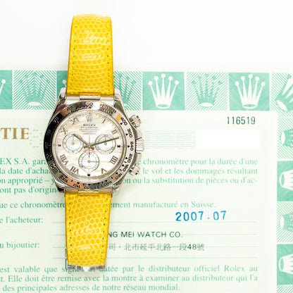 Rolex 116519 Daytona White Gold "Beach Edition" Yellow Mother of Pearl Dial