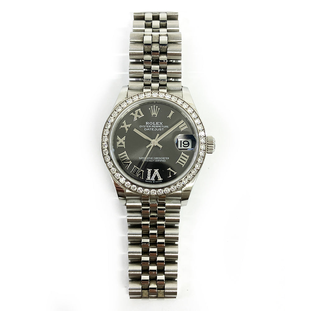 Datejust 31mm Stainless Steel & White Gold - Diamond Bezel - DARY GREY “VI” DIAMOND Dial - Jubilee Bracelet 278384RBR - 2023