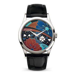 Patek Philippe 5077P-097 Calatrava 38mm Platinum Enamel Kimono Dial Self-Winding