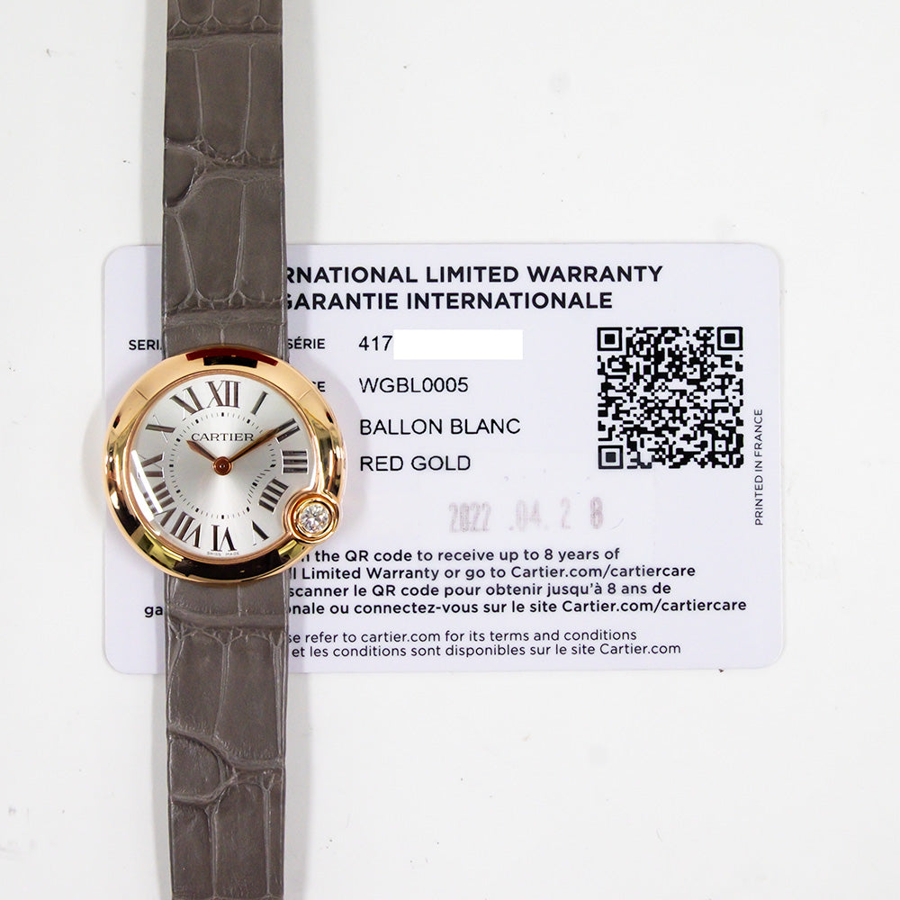 Cartier WGBL0005 Ballon Blanc de Cartier 30mm Rose Gold Quartz
