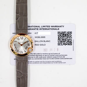Cartier WGBL0005 Ballon Blanc de Cartier 30mm Rose Gold Quartz