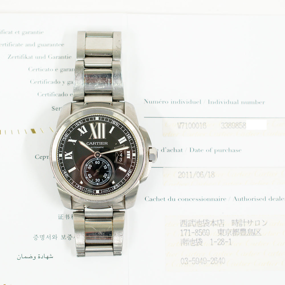 Cartier W7100016 Calibre de Cartier 42mm Steel Selfwinding