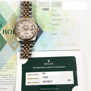 Rolex Datejust 36mm Gold/Steel Fluted gold Bezel PINK ROMAN Dial Jubilee Bracelet 116231 - 2005
