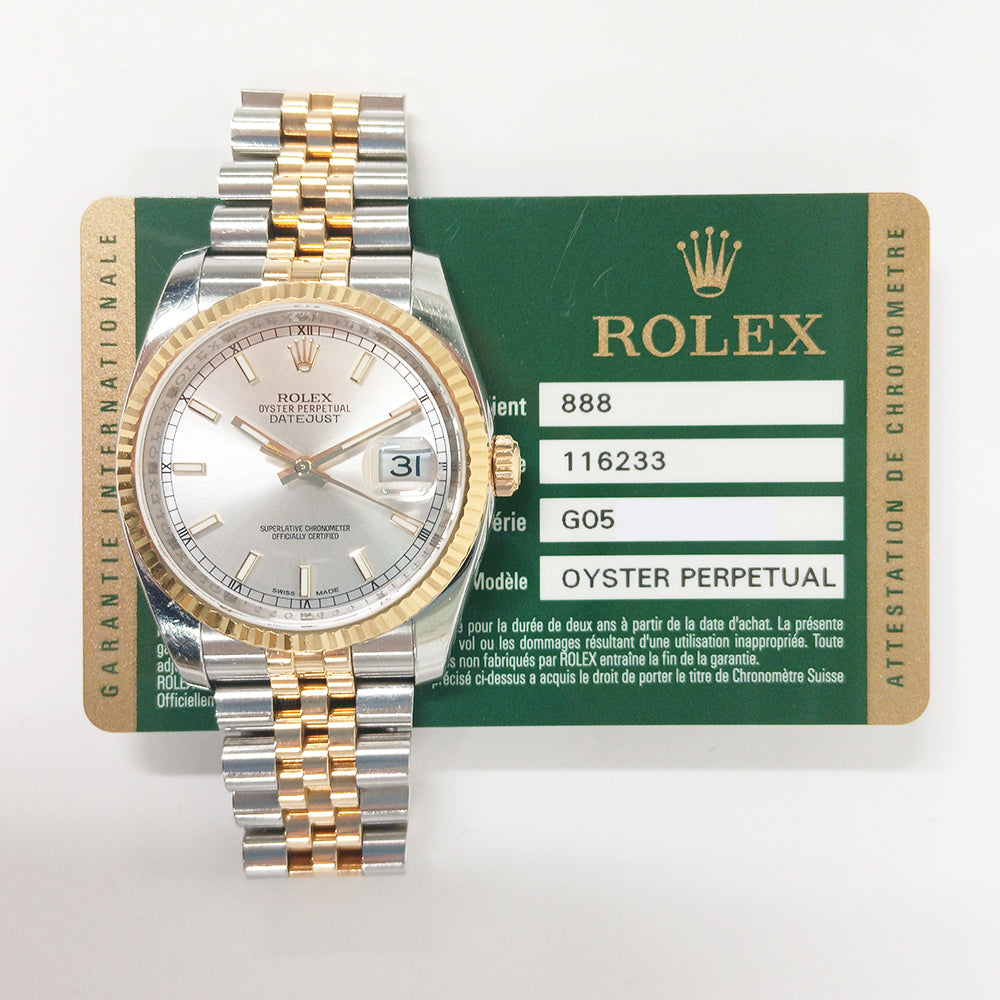 Rolex 116233 Datejust 36mm Steel and Yellow Gold