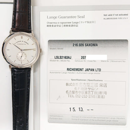 Louis Vuitton 216.026 Saxonia 37mm White Gold Manual winding