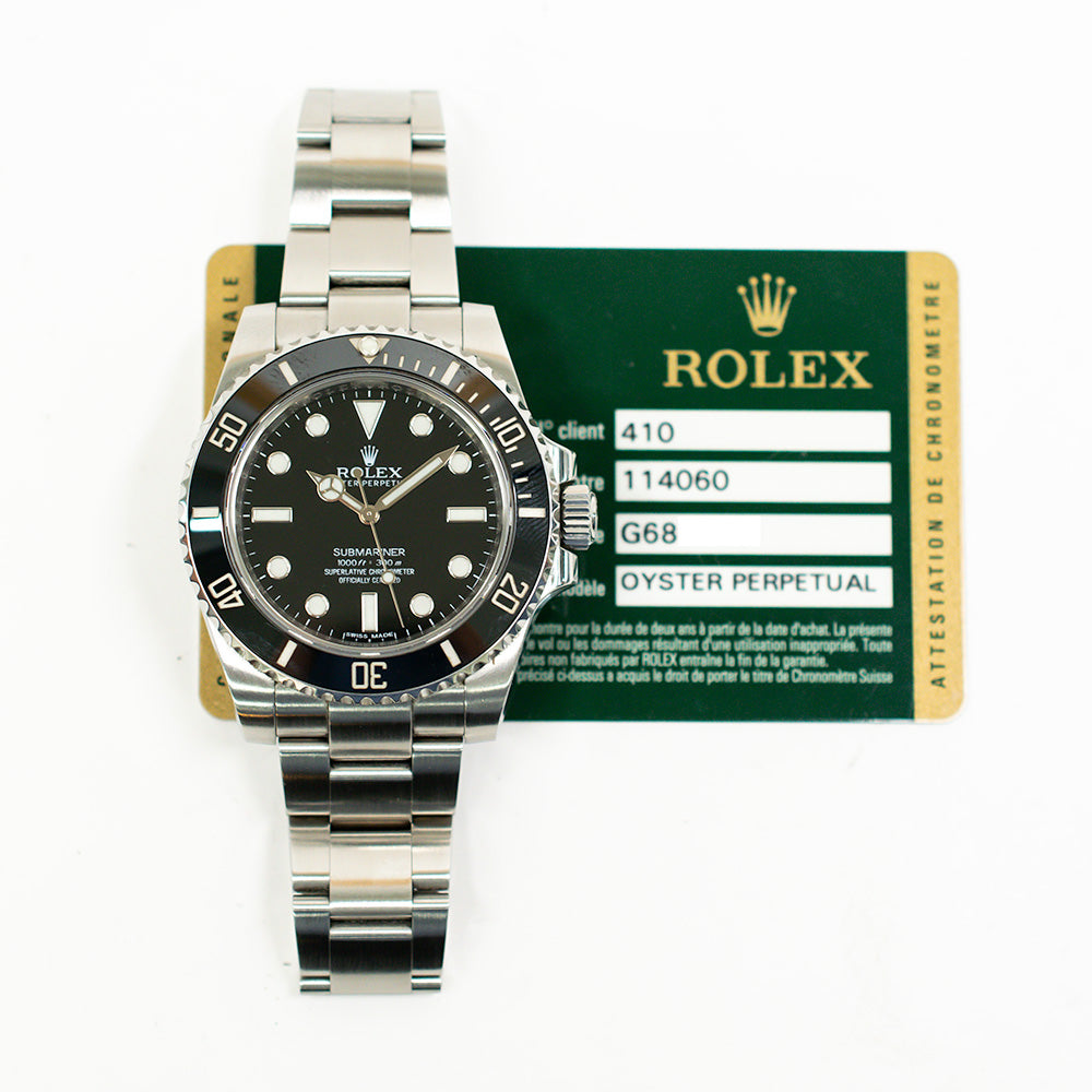 Rolex 114060 Submariner No Date 40mm Steel Ceramic Bezel