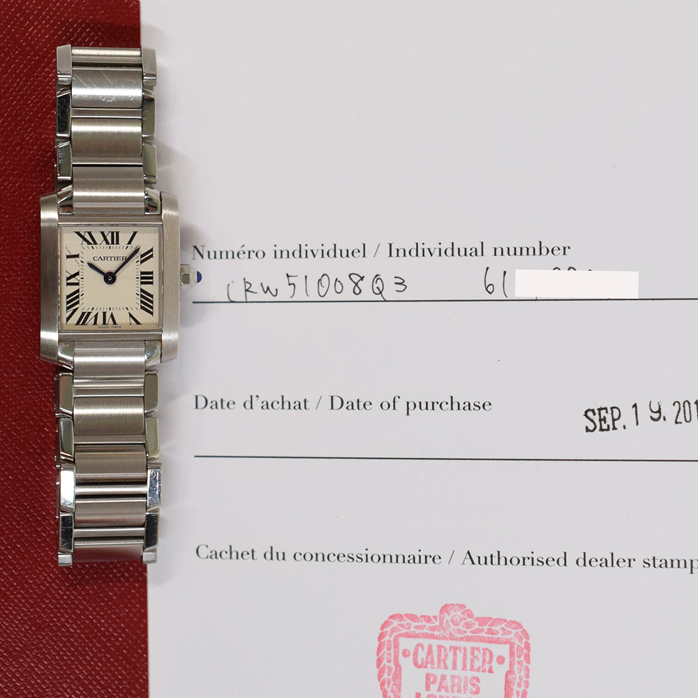 Cartier W51008Q3 Tank Française Small - Steel - 20mm x 25mm Quartz