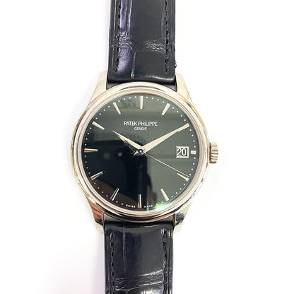 Patek Philippe Calatrava 39 mm White gold - Black Dial - Leather Strap 5227G-010 - 2017