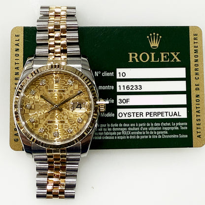 Rolex 116233G Datejust 36mm Steel and Yellow Gold