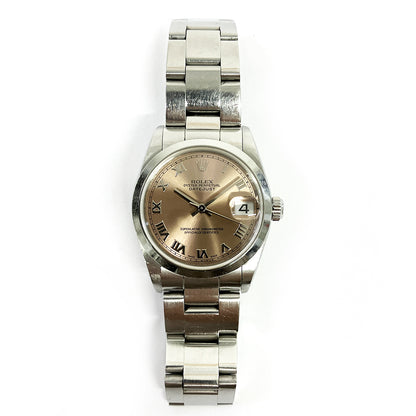 Rolex Datejust 31mm Stainless Steel - Domed Bezel - Pink Roman Dial - Oyster Bracelet 78240 - 2004