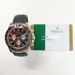 Rolex 116515LN Daytona Rose Gold Black Ceramic Bezel with Rubber Strap