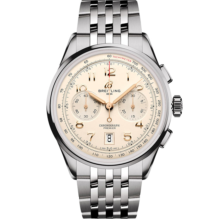 Breitling Premier Chronograph B01 42 Stainless Steel – Ref. AB0145211G1A1