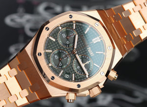Audemars Piguet Royal Oak Chronograph 41mm, Green Dial - 18kt Rose Gold on Bracelet, 26240OR.OO.1320OR.08