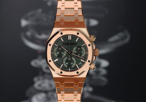 Audemars Piguet Royal Oak Chronograph 41mm, Green Dial - 18kt Rose Gold on Bracelet, 26240OR.OO.1320OR.08