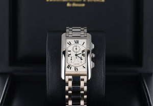 Cartier Tank Americaine Chronograph, White Dial - 18kt White Gold, W26033L1