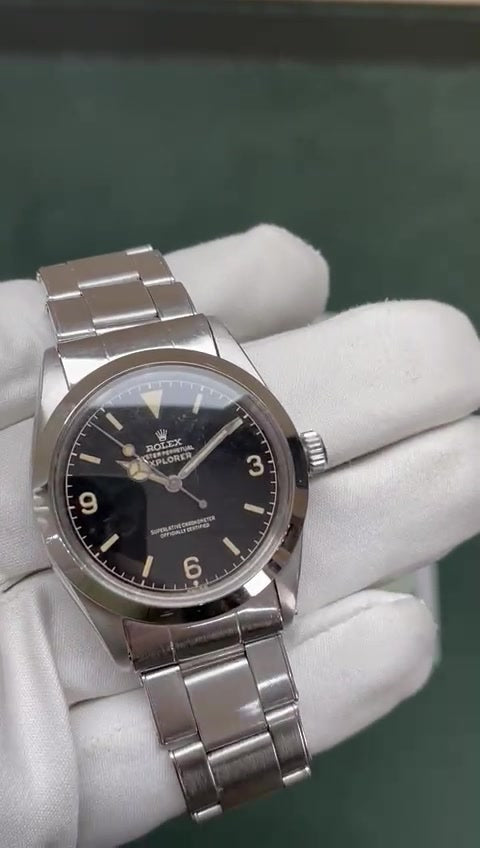 Rolex Vintage Explorer “Exclamation Dot!” 36 mm  - Year 1963 — Front; stock 14666