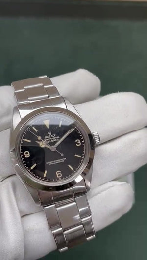 Rolex Vintage Explorer “Exclamation Dot!” 36 mm  - Year 1963 — Front; stock 14666