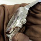 Patek Philippe Tiffany Nautilus stock 27513 — Crown side from vendor video