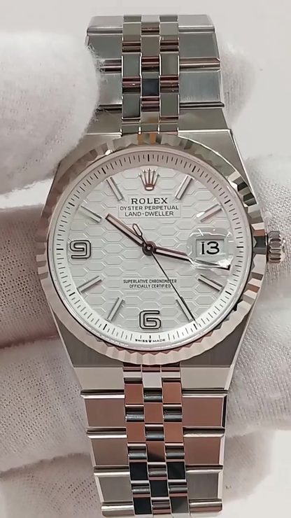 Rolex Land-Dweller Ref 127234 stock 32105 Front from vendor video