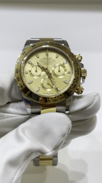 Rolex Daytona Steel and Yellow Gold — Front; stock 34355