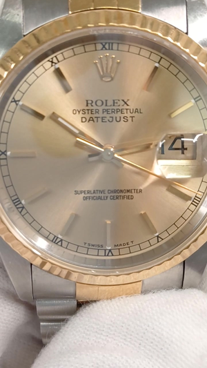 Rolex 16233 stock 34767 Front from vendor video