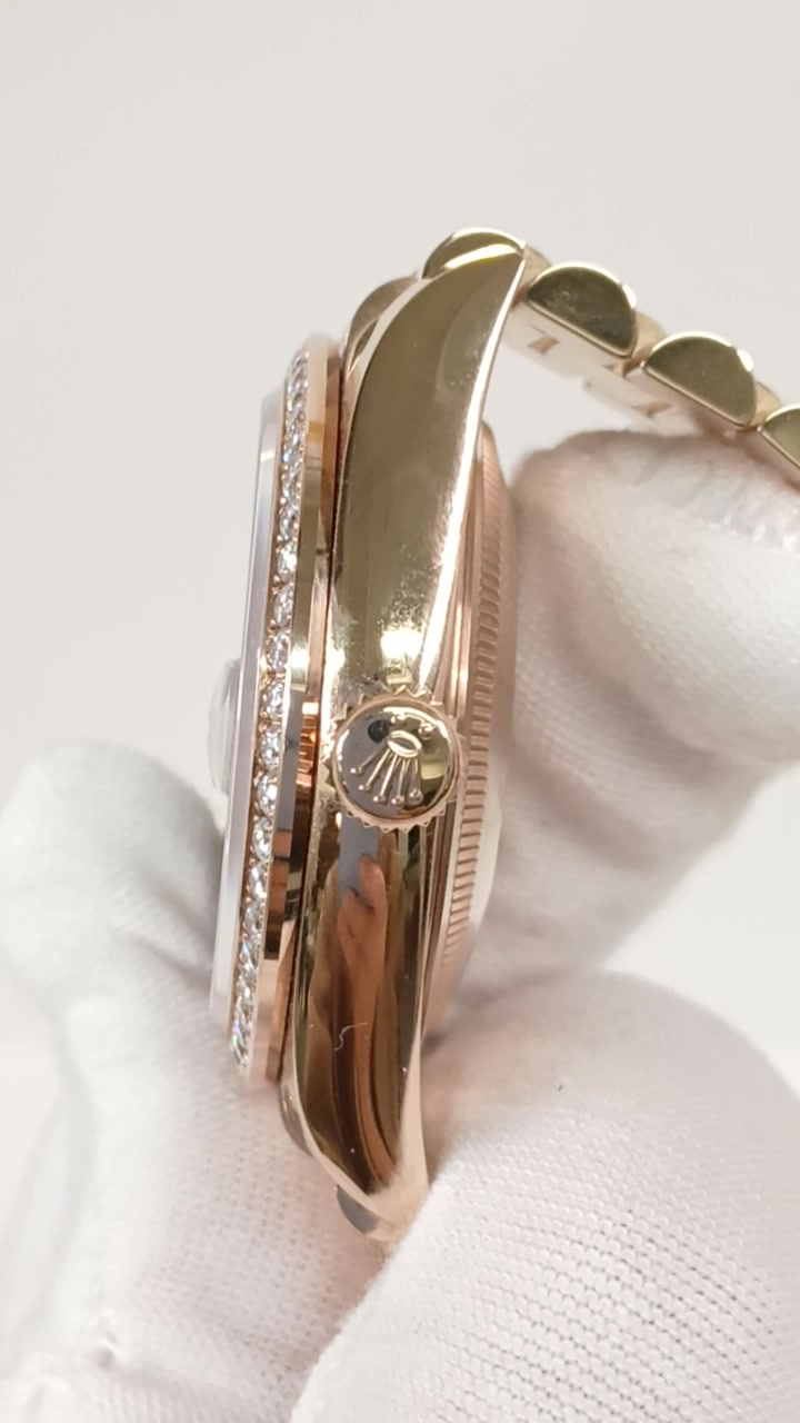 Rolex 128345RBR stock 35312 Crown side from vendor video