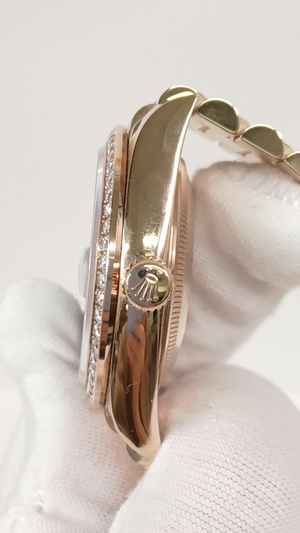 Rolex 128345RBR stock 35312 Crown side from vendor video