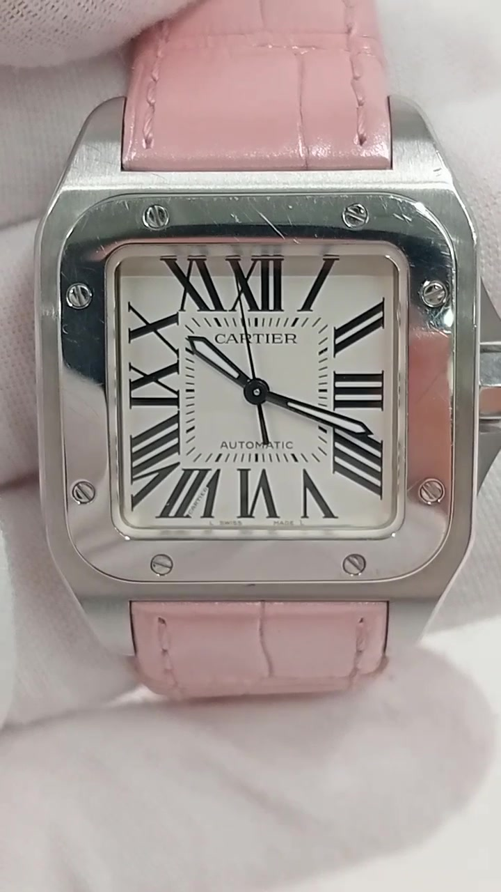 Cartier Santos stock 35431 — Front from vendor video