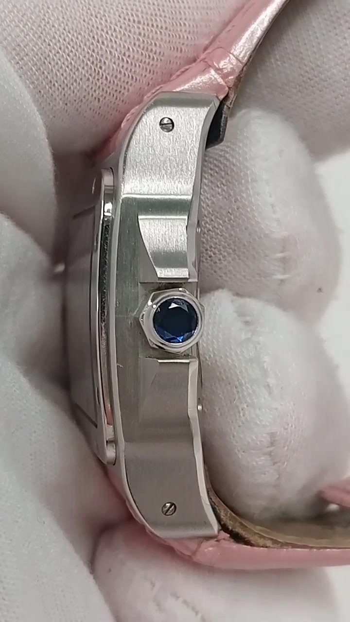 Cartier Santos stock 35431 — Crown from vendor video