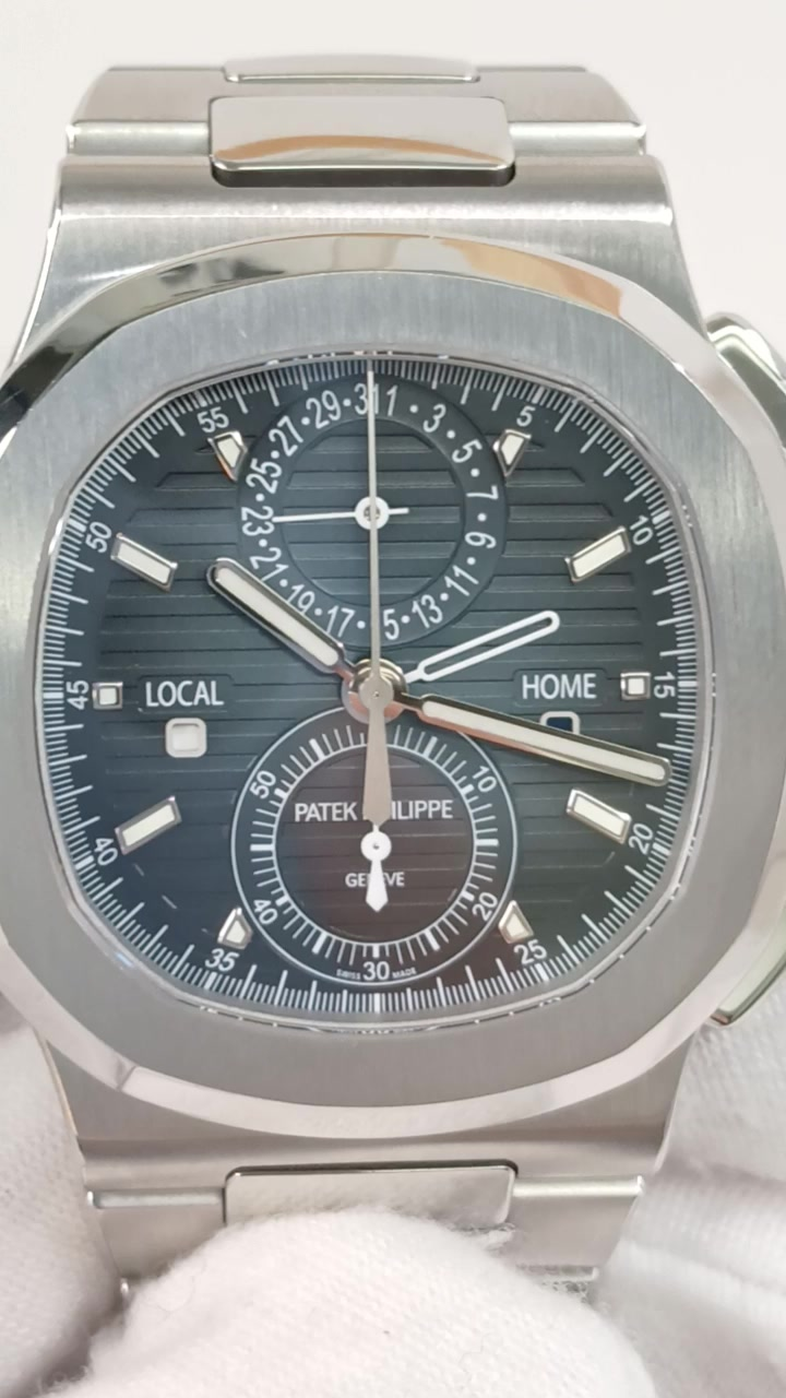Patek Philippe Nautilus Travel Time stock 36934 — Front from vendor video