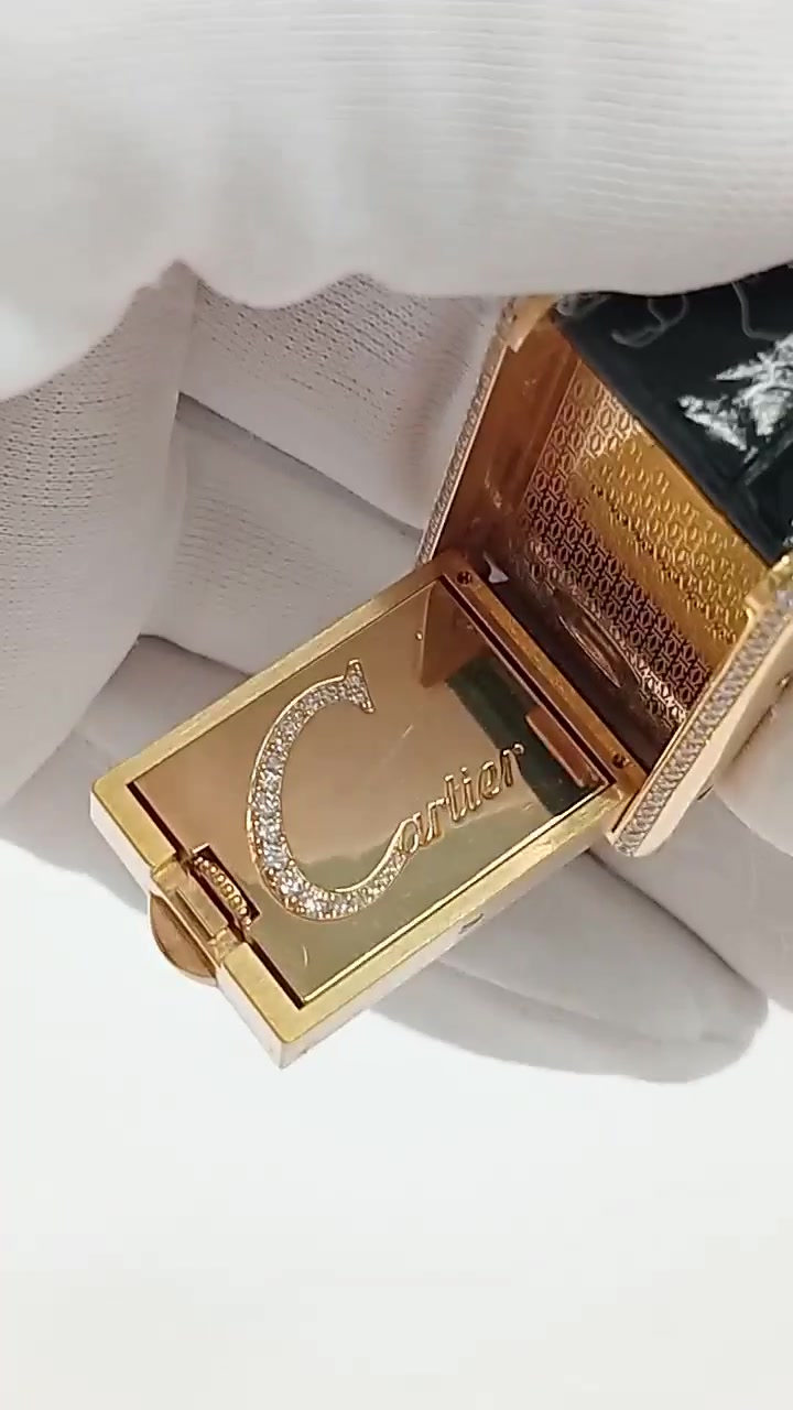 Cartier Basculante stock 38896 — Reversed caseback from vendor video