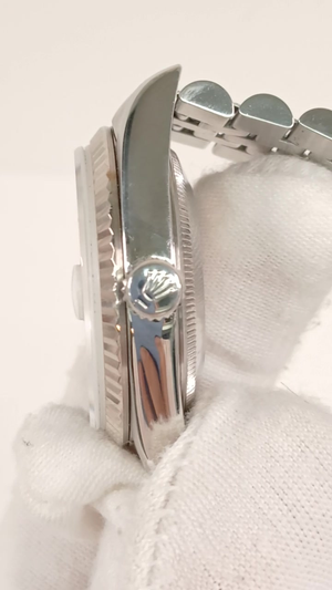 Rolex stock 40549 Crown and case side from vendor video