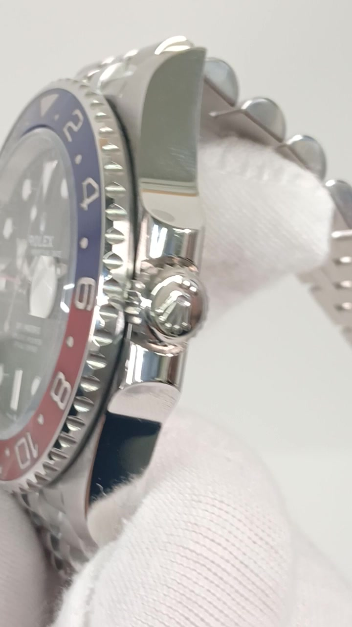 Rolex 126710BLRO stock 41277 Crown side from vendor video