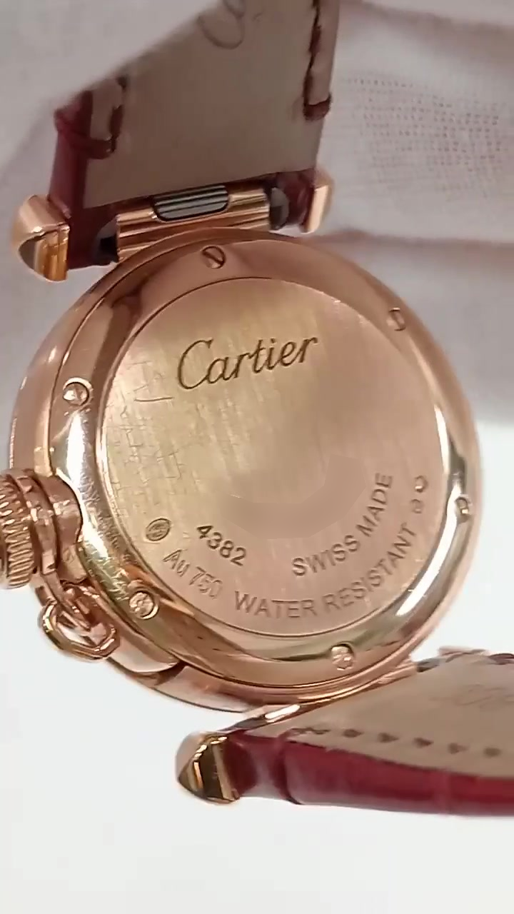 Cartier Pasha stock 43732 — Caseback from vendor video