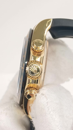 Rolex 116518LN stock 44642 Crown side from vendor video