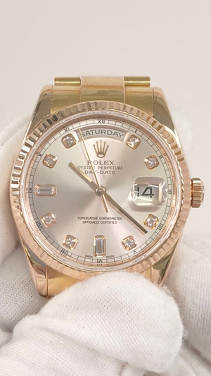 Rolex Day-Date stock 45361 — Front from vendor video