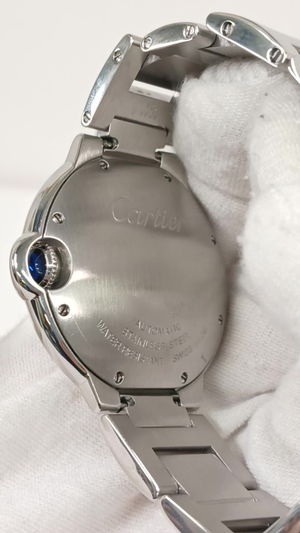 Cartier Ballon Bleu stock 48069 Caseback from vendor video