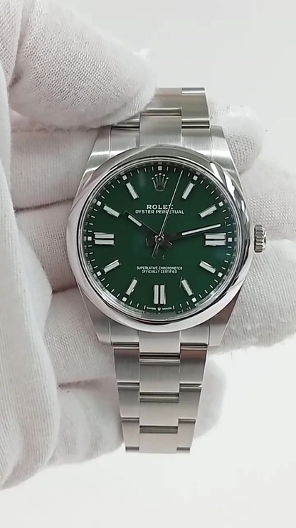 Rolex Oyster Perpetual stock 48910 — Front from vendor video