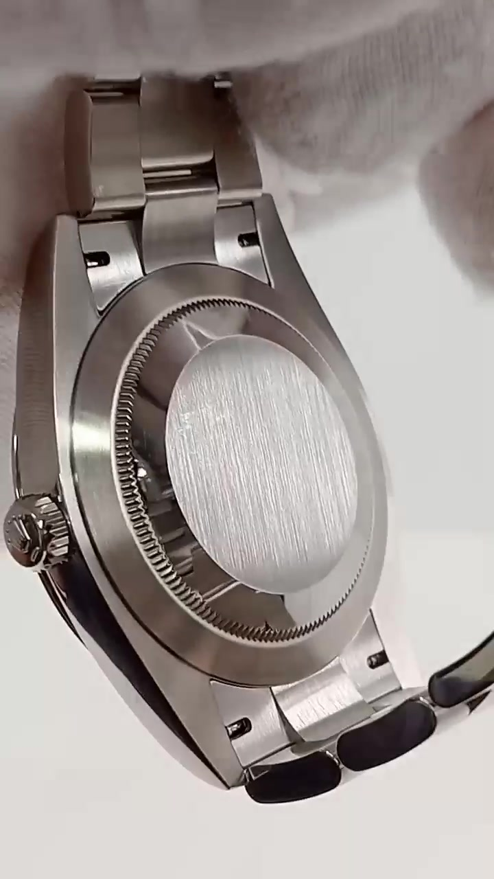 Rolex Oyster Perpetual stock 48910 — Caseback from vendor video