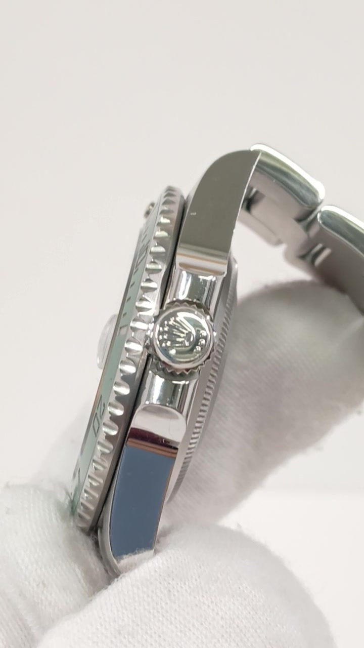 Rolex Submariner Ref 126610LV stock 51134 Crown side from vendor video